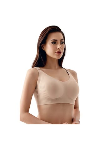 New Bra Newbra Lingerie 6155 Kadın Desteksiz C Cup Hayalet Sütyen Ten