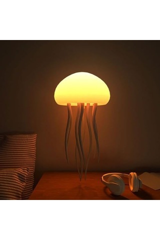 Symbee Led Deniz Akua Dokuşlu Sesli Kontrol Dinamik Renk Değiştirme Şarjlı Gece Lambası Beyaz