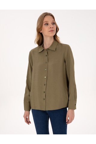 Pierre Cardin Kadın Haki Gömlek Desenli 50318219-vr027 Haki