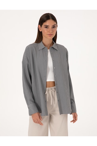 Pierre Cardin Kadın Gri Gömlek Desenli 50318232-vr024 Gri