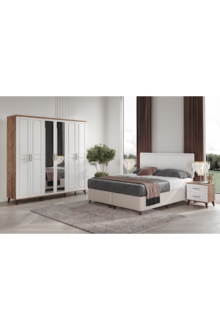 Sport 6 Komple Mdf Atlantik Çam-beyaz Yatak Odası