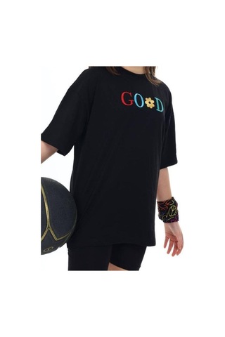 Ekkokids Kız Çocuk Good Yazılı Tshirt-14043 Siyah