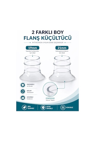 Babyhope Göğüs Pompası Kalkanı Silikon Flanş Küçültücü 19 - 21 Mm 2'li Set
