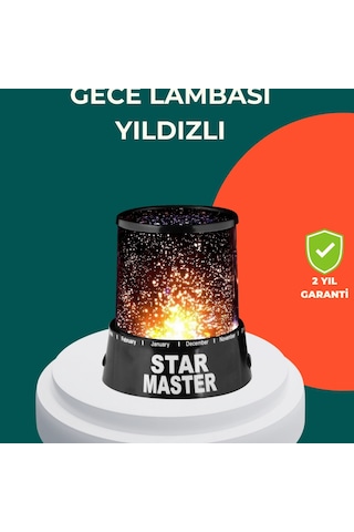 Renk Değiştirmeli Galaxy Led Yıldız Projektör Dekoratif Oda Ve Gece Aydınlatması Renkli