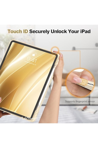 Apple Uyumlu iPad Air 11 2024 Kılıf Akıllı Smart Uyku Modlu Pen Kalem Bölmeli Katlanabilir Renkli Standlı