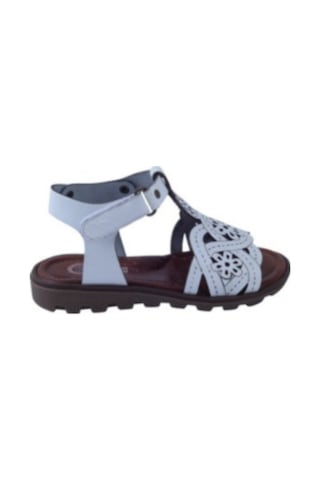 Raduno 0329 Çiçekli Kız Çocuk Beyaz Sandalet 26-30 Beyaz