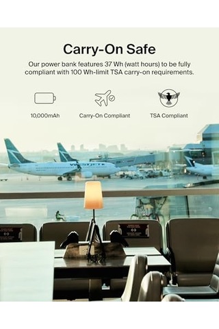 10000 Mah Powerbank, 15w Usb-c & 12w 2xusb-a Girişli, Kompakt Dizayn, Kablo Dahil, Mavi