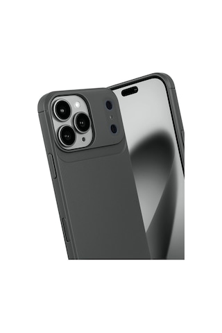 Apple Uyumlu iPhone 17 Pro Max Kılıf Karbon Silikon Case Kapak Gri
