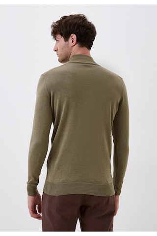 Erkek Yarım Balıkçı Boğazlı Triko Olive Slim Fit Pamuklu Sık Örme Kazak Ncs Jeans 3005-olive Yeşil
