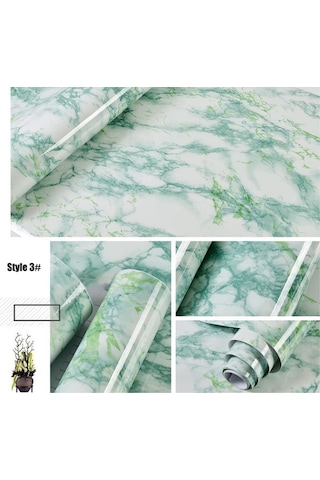 Opulentliving Dayanıklı Pvc Mermer Desenli Kendinden Yapışkanlı Duvar Kağıdı - Ev Dekorasyonu İçin