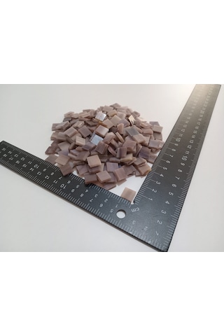 Mor Krem Kare Vitray Cam Mozaik Taşı - Sanatsal Mozaik Çalışmalarınız İçin Yaklaşık 10 X 10 Mm