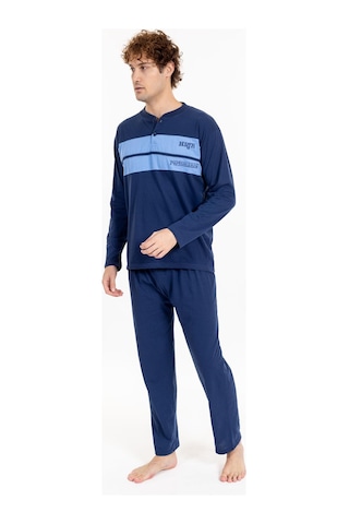 Pemilo Erkek 835 Uzun Kol Süprem Pijama Takımı Lacivert Lacivert