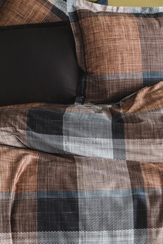 İssimo Dunloe Cinnamon Dijital Pamuk Saten Nevresim Takımı Çift Kişilik-1655