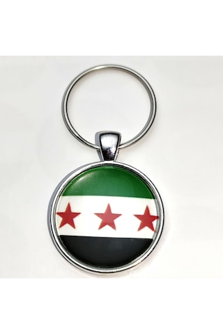 Tamgacrafts Suriye Syria Bayrağı Metal Anahtarlık Ülke Temalı Hediyelik Çok Renkli