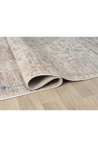 Mariesse Home Vintage Eskitme Desenli Makine Dokuma Salon Oturma Odası Halısı 10205 Bej
