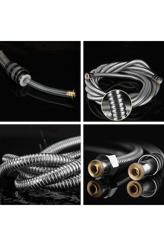 Ulzyvf Paslanmaz Çelik Uzun Duş Hortumu - 360 Döner, Patlamaz, Sızıntı Önleyici G1/2 Bağlantı Diğer