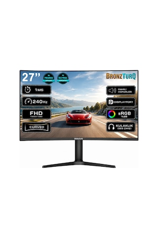 Bronzturq 27" 240hz 1 Ms Dp + Hdmı Fhd Kavisli Monitör Btq270fhd240-jy