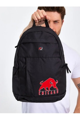 Chıgago Sırt Çantası 48x30x15 Siyah Okul Çantası Siyah