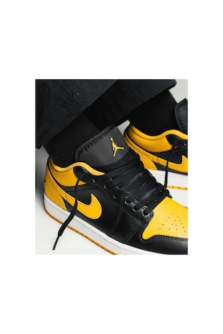 Nike Air Jordan 1 Low Yellow Ochre Spor Ayakkabı Siyah Siyah