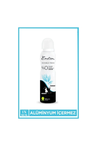 Emotion Invisible Fresh Black & White Kadın Deodorant 150ml Vegan, Leke Bırakmaz