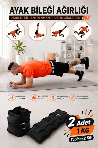 1 Kg Siyah Deluxe Comfort El Ayak Ağırlığı Siyah