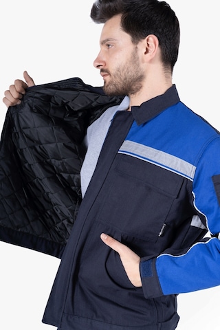 İş Montu Reflektörlü Cepli Kapitoneli Lacivert - Saks Mavi