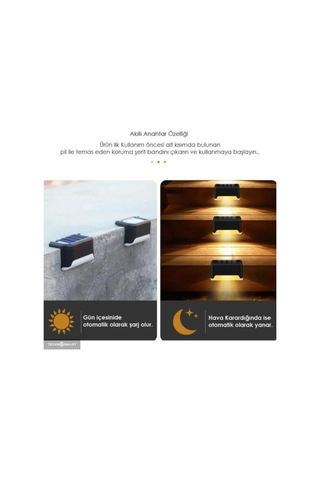 Home Waterproof Solar Merdiven Lambası 4 Adet Çok Renkli