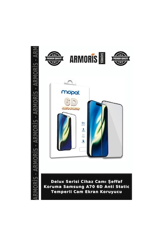 Delux Serisi Cihaz Camı Şeffaf Koruma Samsung Uyumlu A70 6d Anti Static Temperli Cam Ekran Koruyucu