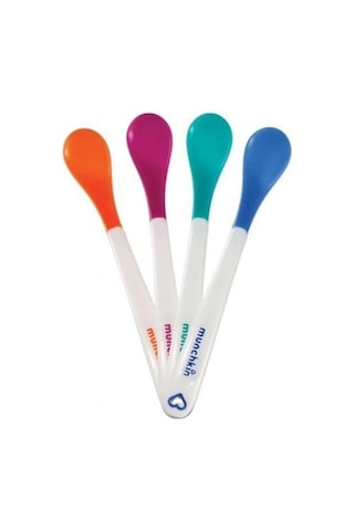 Munchkin 4+ Ay Isı Korumalı Bebek Kaşıkları Renkli 4 Adet Çok Renkli