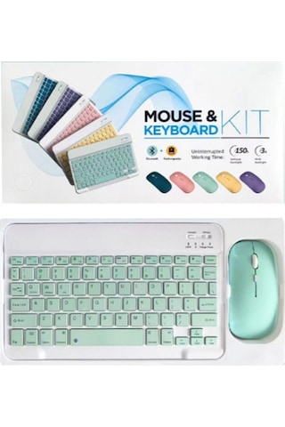 Peeq KYB-71 7 Renkli ve Led Işıklı Kablosuz Q Klavye Mouse Seti