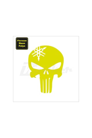 Punisher Yamaha Neon Sarı Yeşil Sticker