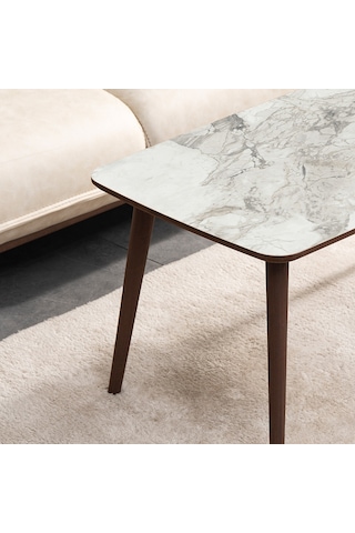 Vovvahome Luci Mdf Ahşap Orta Sehpa - Beyaz Mermer
