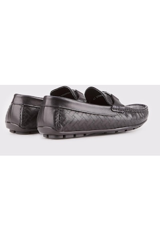 Cabani Hakiki Deri Siyah Erkek Loafer - Siyah