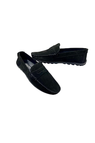 Erkek Loafer Kuşaklı Deri Süet Siyah İçi Astarlı Poliüretan Taban Yazlık Ayakkabı--sula--