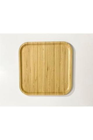 Bambu Kare Sunum Tabağı 25cm Açık Gri
