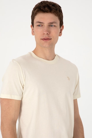 U.S. Polo Assn. Erkek Regular Fit Bisiklet Yaka Krem Tişört 50306913-VR071