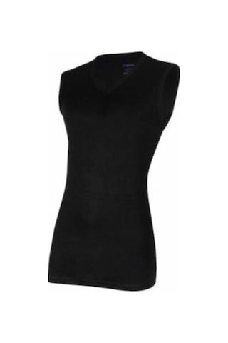 Yıldız Erkek Modal V Yaka Sıfır Kol Atlet 3'lü Paket - 380-381 Siyah