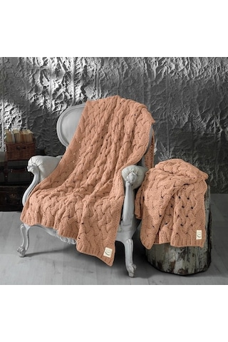 Serenita Saç Örgü Triko Tv Battaniyesi Throw Koltuk Şalı (538861470)-110X160