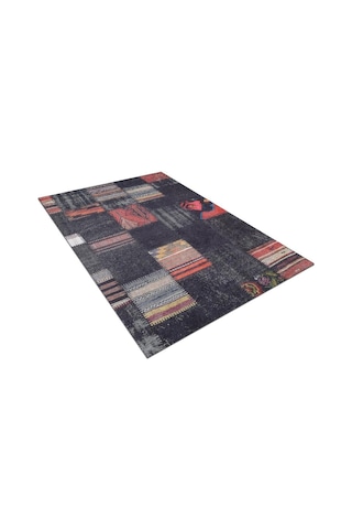 Piksel Halı Siyah Patchwork Desen Dijital Baskı Halı Çok Renkli