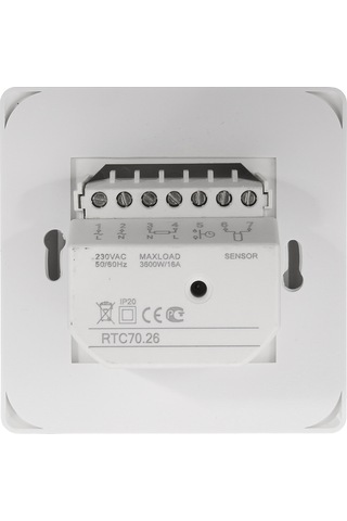 Xindoker Manuel Knoblu 230v Radyant Isı Kontrol Cihazı, 5-40 C Aralığında, 16a, 3m Sensörlü, Ip20 Beyaz Termostat