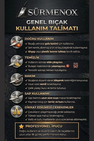 Sürmene Serisi Santoku Mutfak Şef Bıçağı Kahve Verzalit Sap Et Ekmek Sebze Salata Şef Bıçak Hds-130