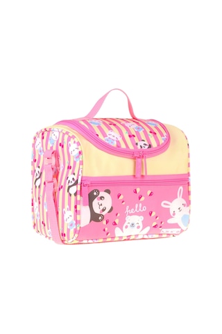 Kaukko Kids Kız Çocuk Hello Baskılı Isı Yalıtımlı Okul Beslenme Çantası Sarı - Pembe - L5309
