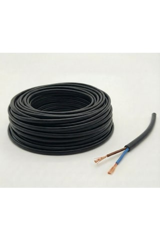 35 Metre 2x1.5 Cca Ttr Elektrik Uzatma Kablosu Çok Telli Siyah 1