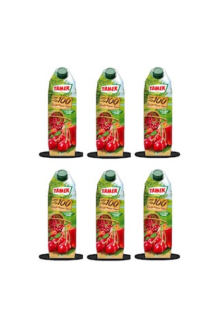 Tamek %100 Vişne - Elma Suyu 1 Lt X 6 Adet