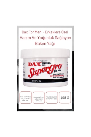 Dax For Men Erkeklere Özel Hacim ve Yoğunluk Sağlayan Bakım Yağı 198 G