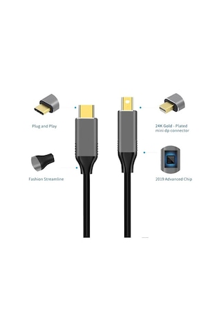 Daytona K-02 Type-C To Mini Display Port Görüntü Aktarım Kablosu