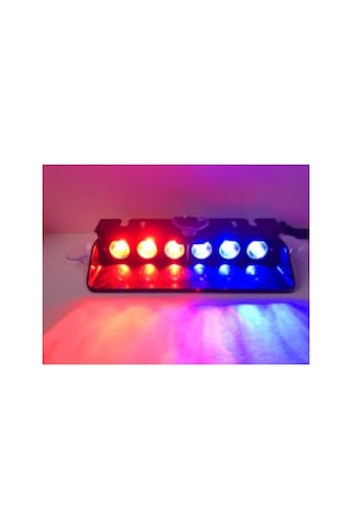 Araç Içi Vantuzlu Çakar Lamba Kırmızı-Mavi 12V 6 Ledli 7 Modlü (487261356)