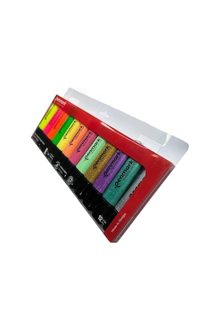 Penmark Fosforlu Kalem 12'li Asetat Karışık Renk 4 Neon +4 Pastel+4 Simli 8683181701878 Hs-505-12nps 709698 Çok Renkli