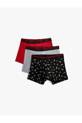 Koton 3'lü Boxer Seti Baskılı Pamuklu Lacivert 5wlm90028mk Lacivert