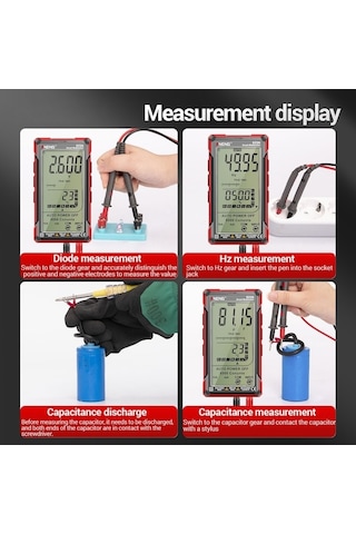 Maoyaya Aneng 622b Dokunmatik Multimetre, Akıllı Yanma Önleyici, Yüksek Hassasiyetli Led Işıklı